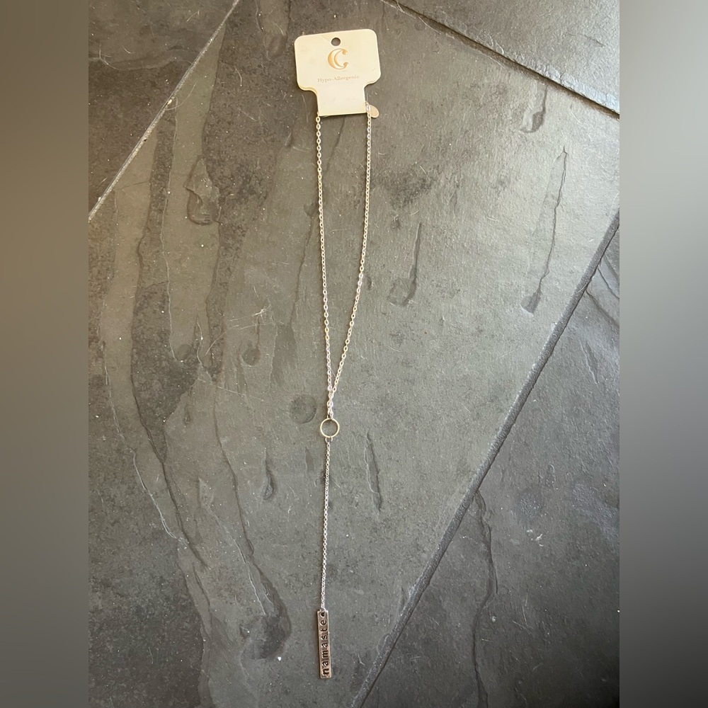 Elegant Faux Silver “Namaste” Necklace by Charming Charlie